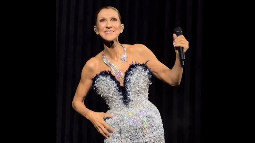 Celine Dion gör en blinkning till sin outfit från Oscarsgalan 1997