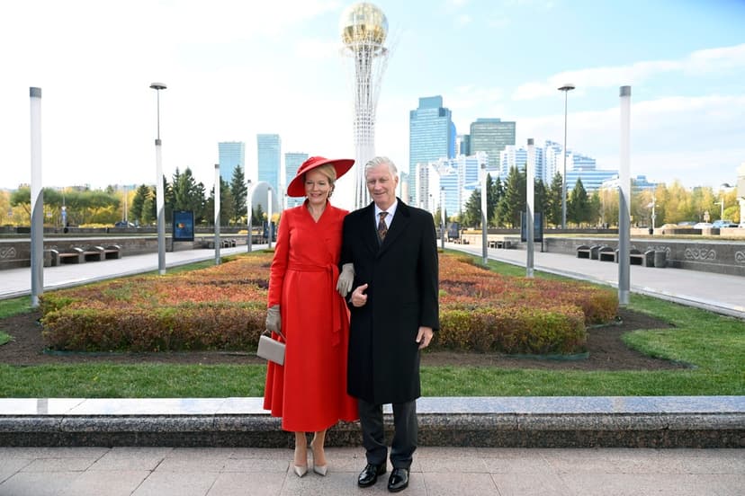 Belgiens kungapar på besök i Kazakstan