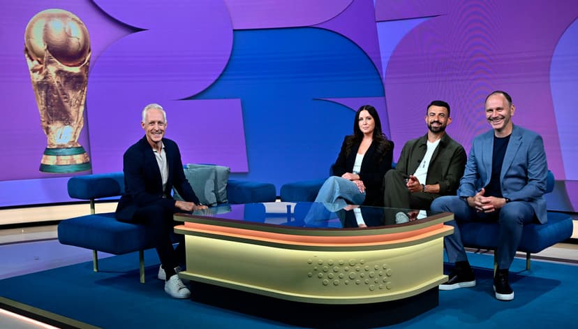 Programledarna i VM-studion på SVT inför fotbolls-VM
