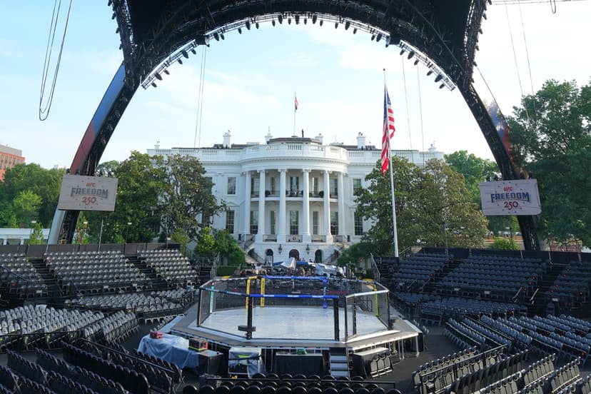 UFC-arenenan vid Vita Huset inför UFC Freedom 250