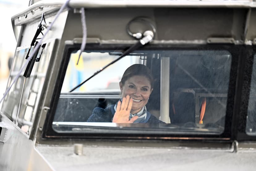 Crown Princess Victoria aboard a Combat Boat 90