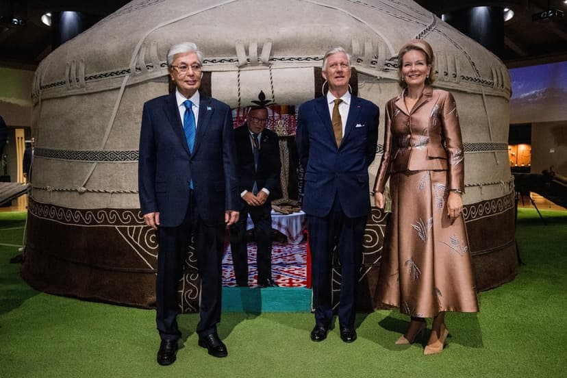 Belgiens kungapar på besök i Kazakstan