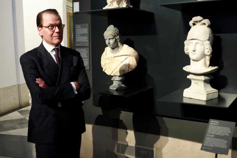 Prins Daniel vid nyinvigningen av Drottning Kristinas skulptursamling på Pradomuseet