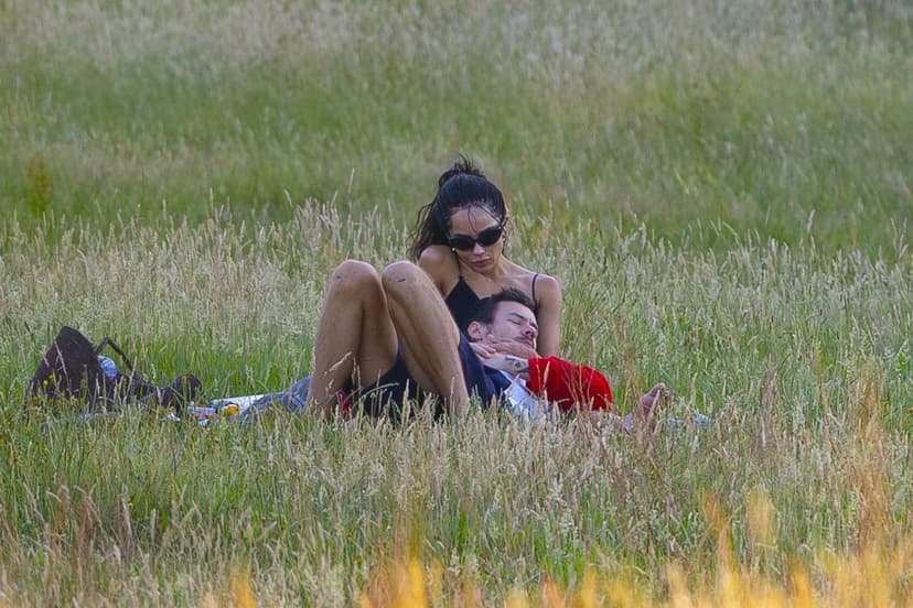 Harry Styles och Zoe Kravitz myser i park i London