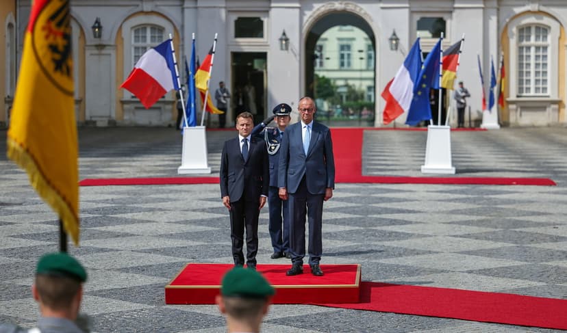 Friedrich Merz och Emmanuel Macron möttes i dag i Augustusburg