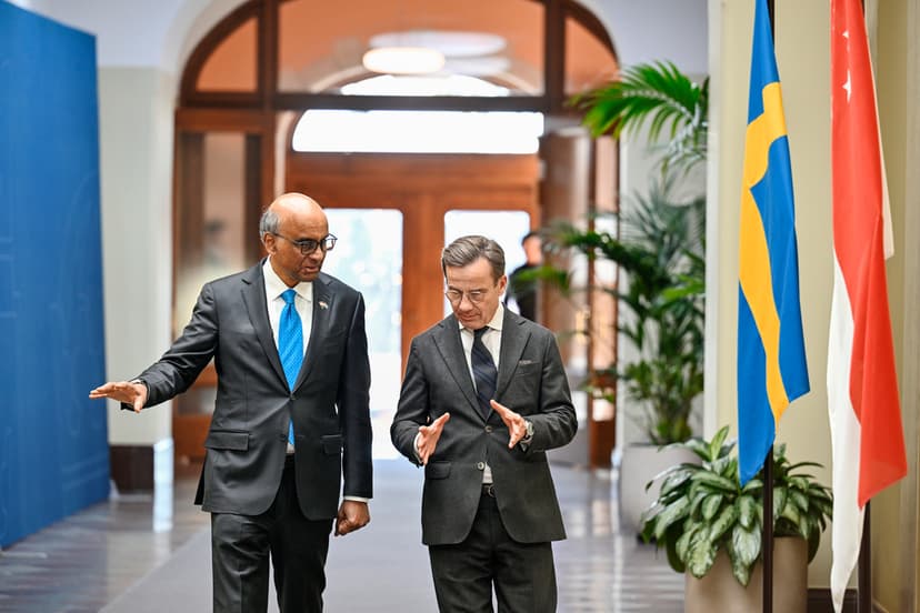 Statsminister Kristersson tar emot Singapores president
