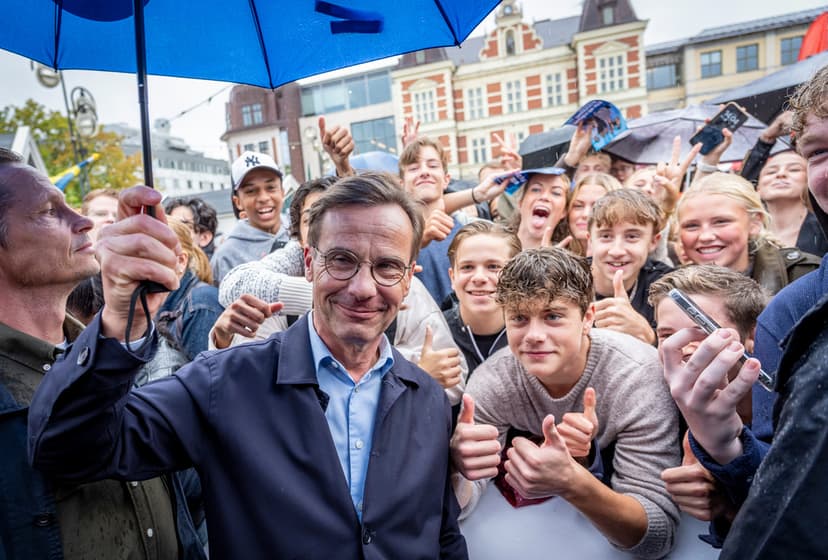Ulf Kristersson kampanjar i Kristianstad