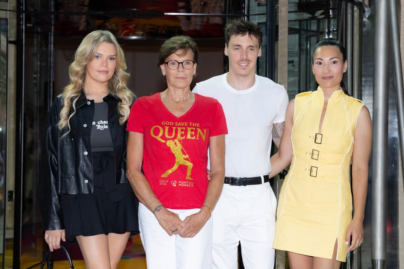 Prinsessan Stephanie med familj på Fight Aids Monaco