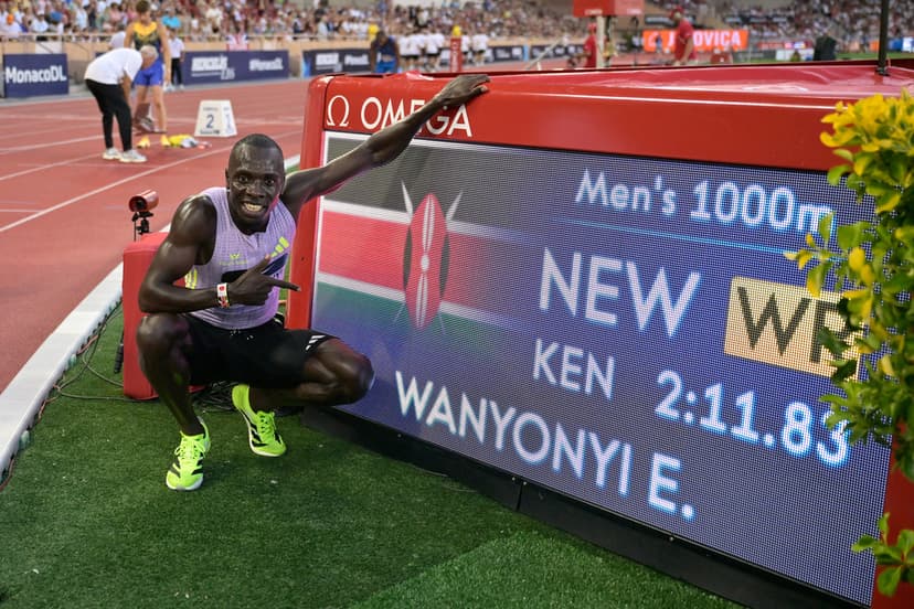 Emmanuel Wanyonyi, Kenya, slog 27-årigt världsrekord på 1 000 meter