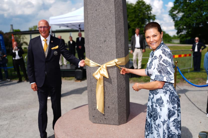 Crown Princess Victoria of Sweden at the inauguration of a statue of Greta Johansson