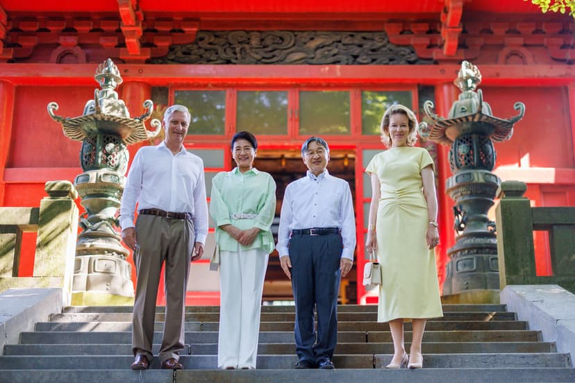 Japans kejsarpar på statsbesök i Belgien