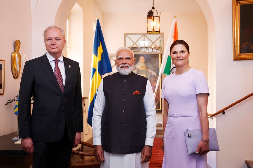 Kronprinsessan Victoria välkomnar Indiens premiärminister Modi till Göteborg