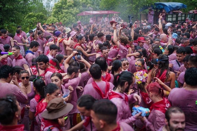 Vindränkt festival i Spanien