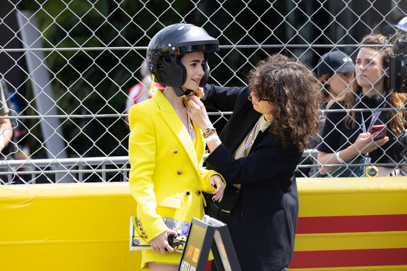 Inspelning av Emily in Paris under Louis Vuitton Monaco Grand Prix