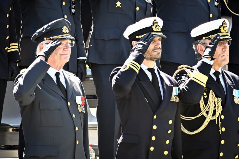King Carl Gustaf and Prince Carl Philip attend Veterans Day